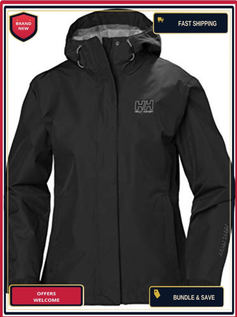 Waterproof Breathable Windproof Long Sleeve Rain Coat Jacket Polyester
